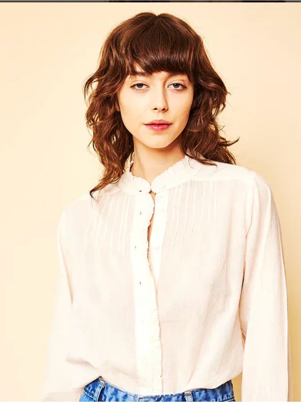 Marie Louise De Monterey New Isabel Blouse frill pintuck cotton Australia